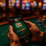 Person playing blackjack on a mobile device in an Indian live casino app